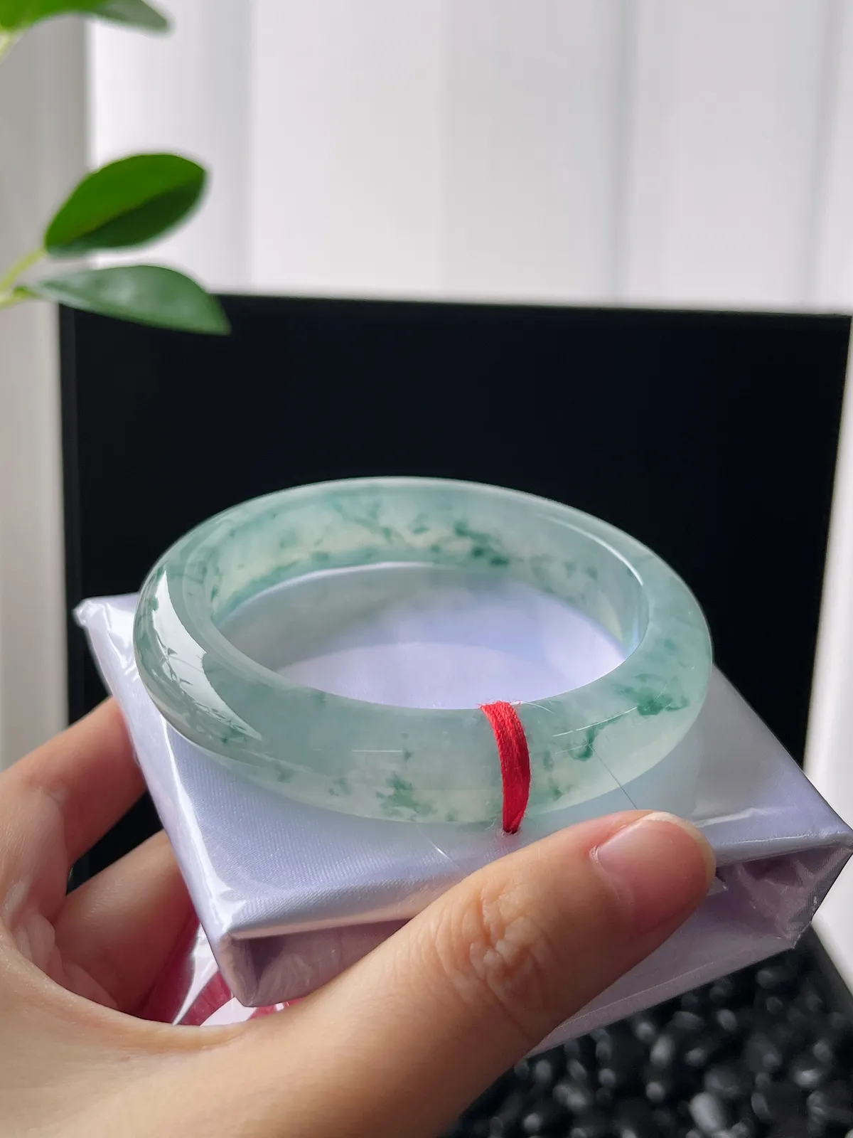 正圈58圈口，翡翠冰飘花正圈