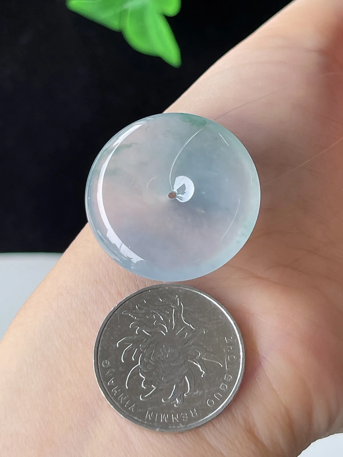 翡翠冰飘花平安扣