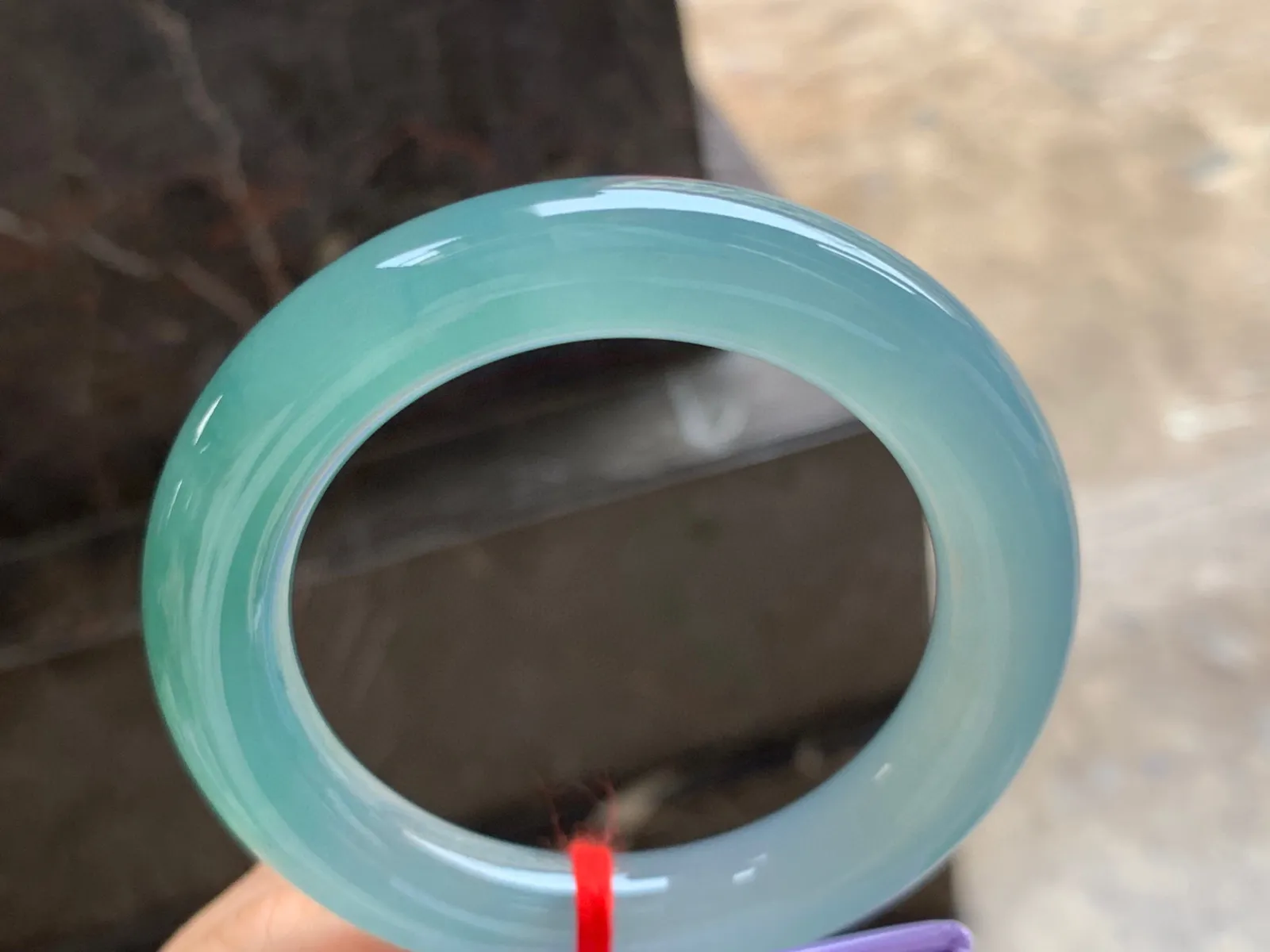 55.5-12mm
冰种晴水圆条手镯 水润冰透