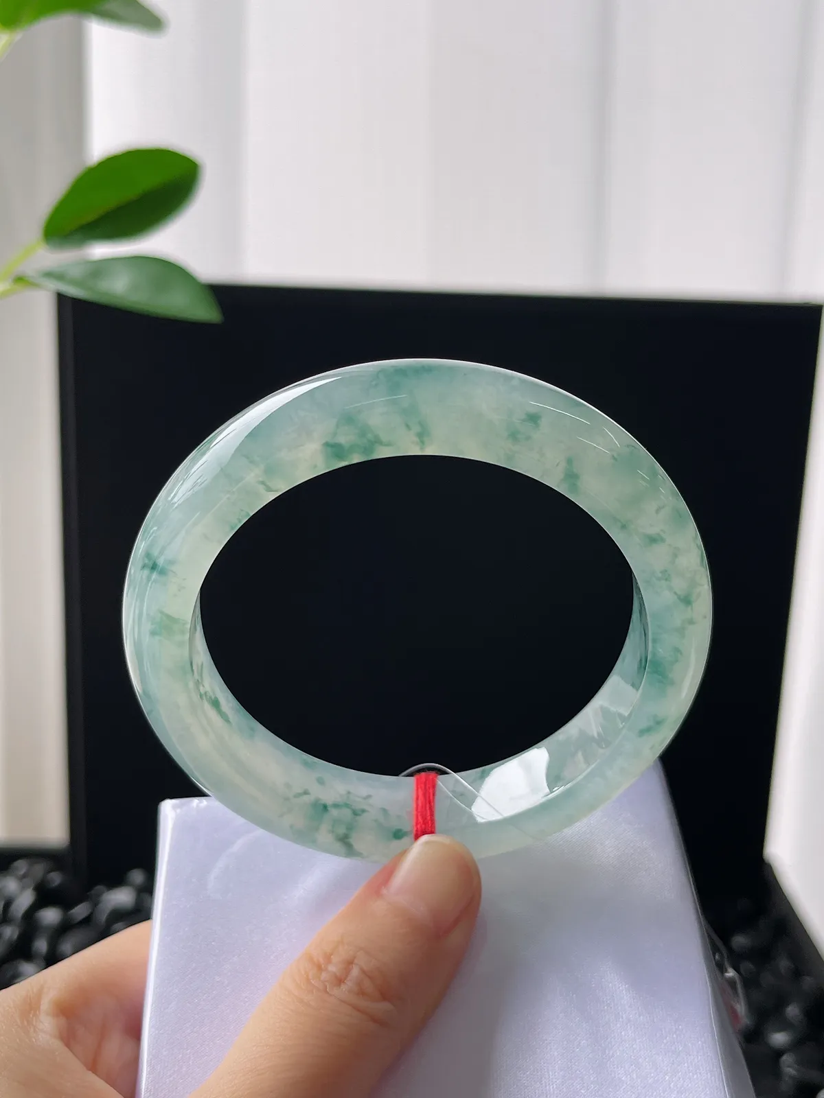 正圈58圈口，翡翠冰飘花正圈