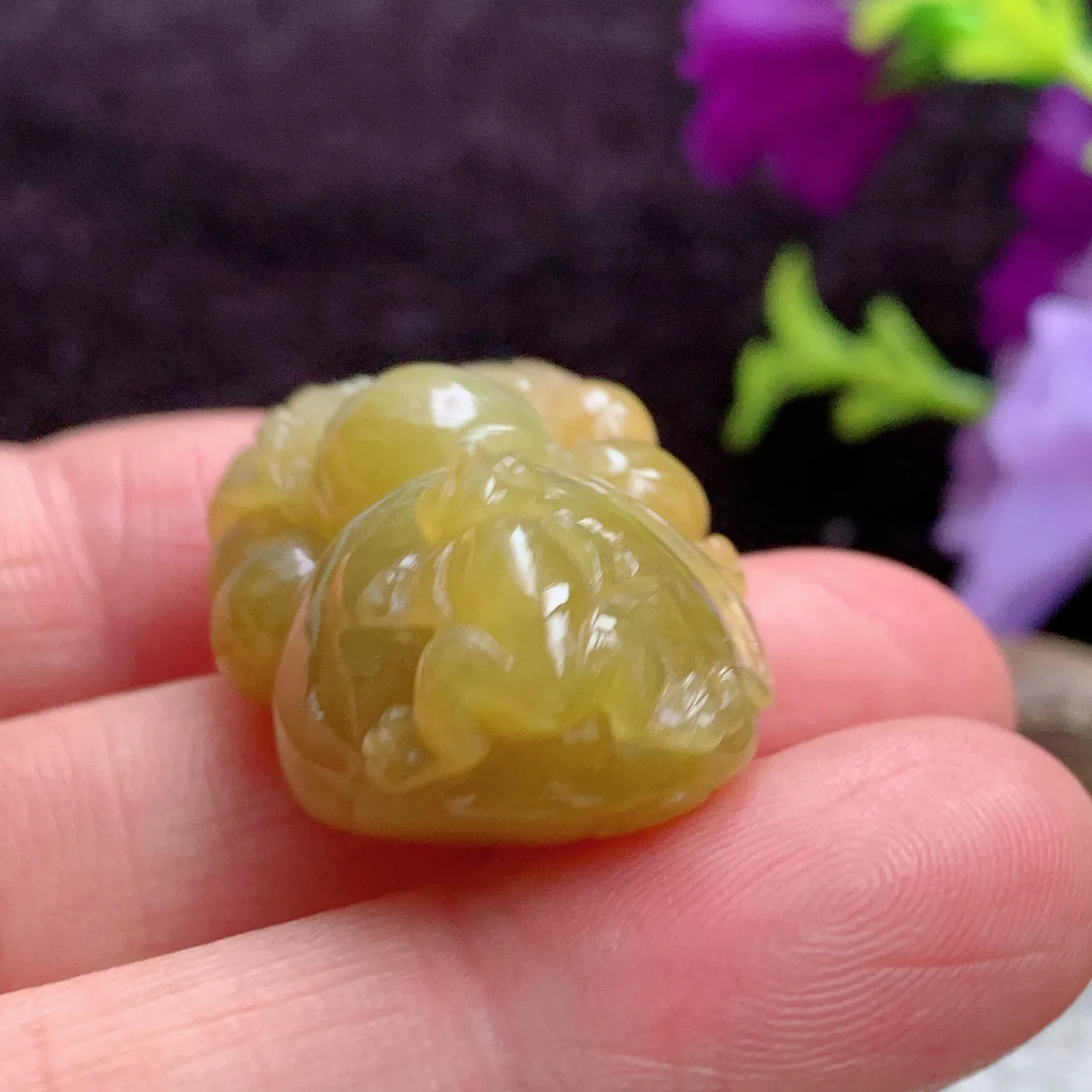 ajj实拍32.5*20*13.6缅甸翡翠精雕胶润黄翡葫芦 玉葫芦玉吊坠 玉挂件