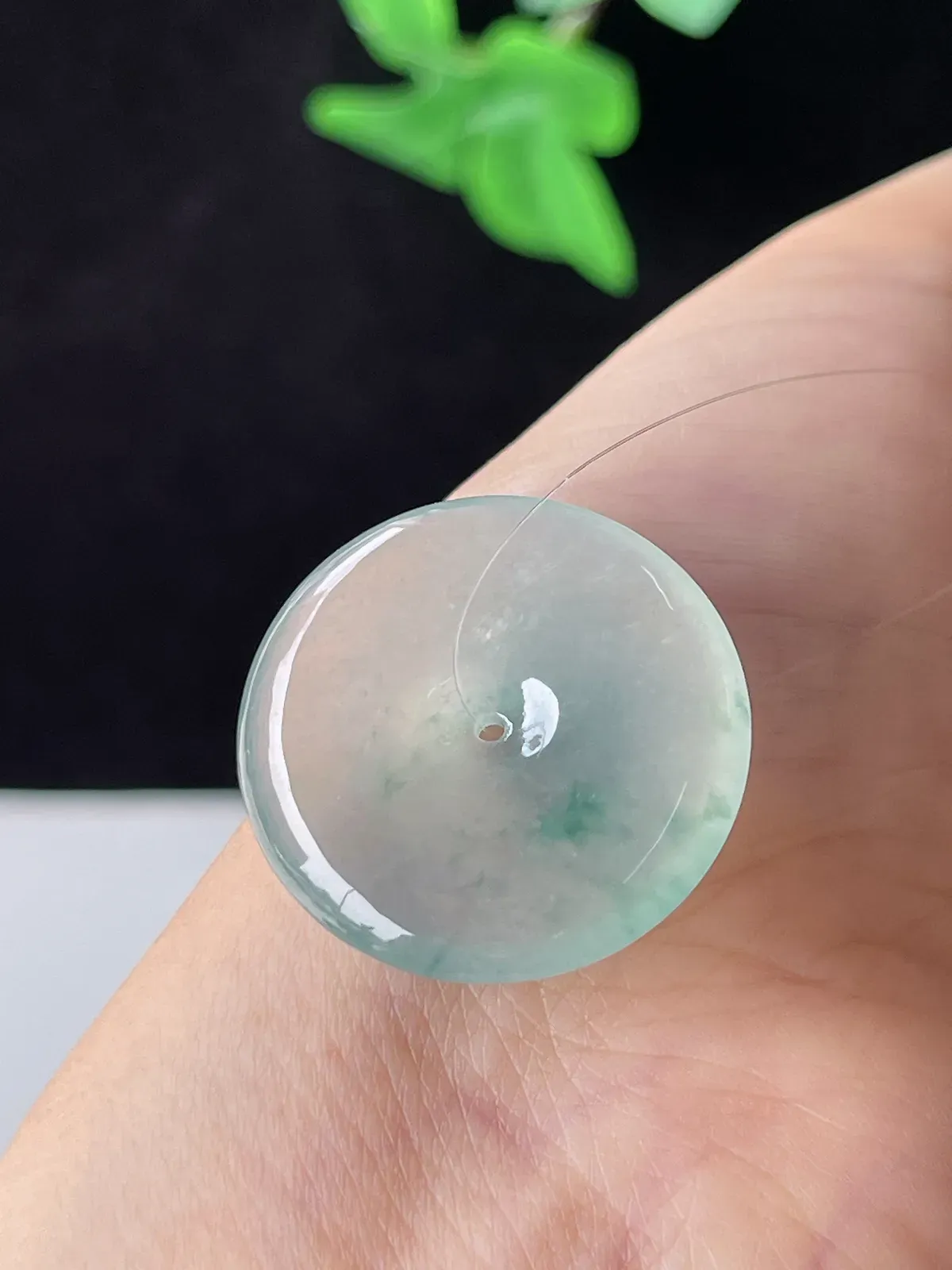 翡翠冰飘花平安扣
