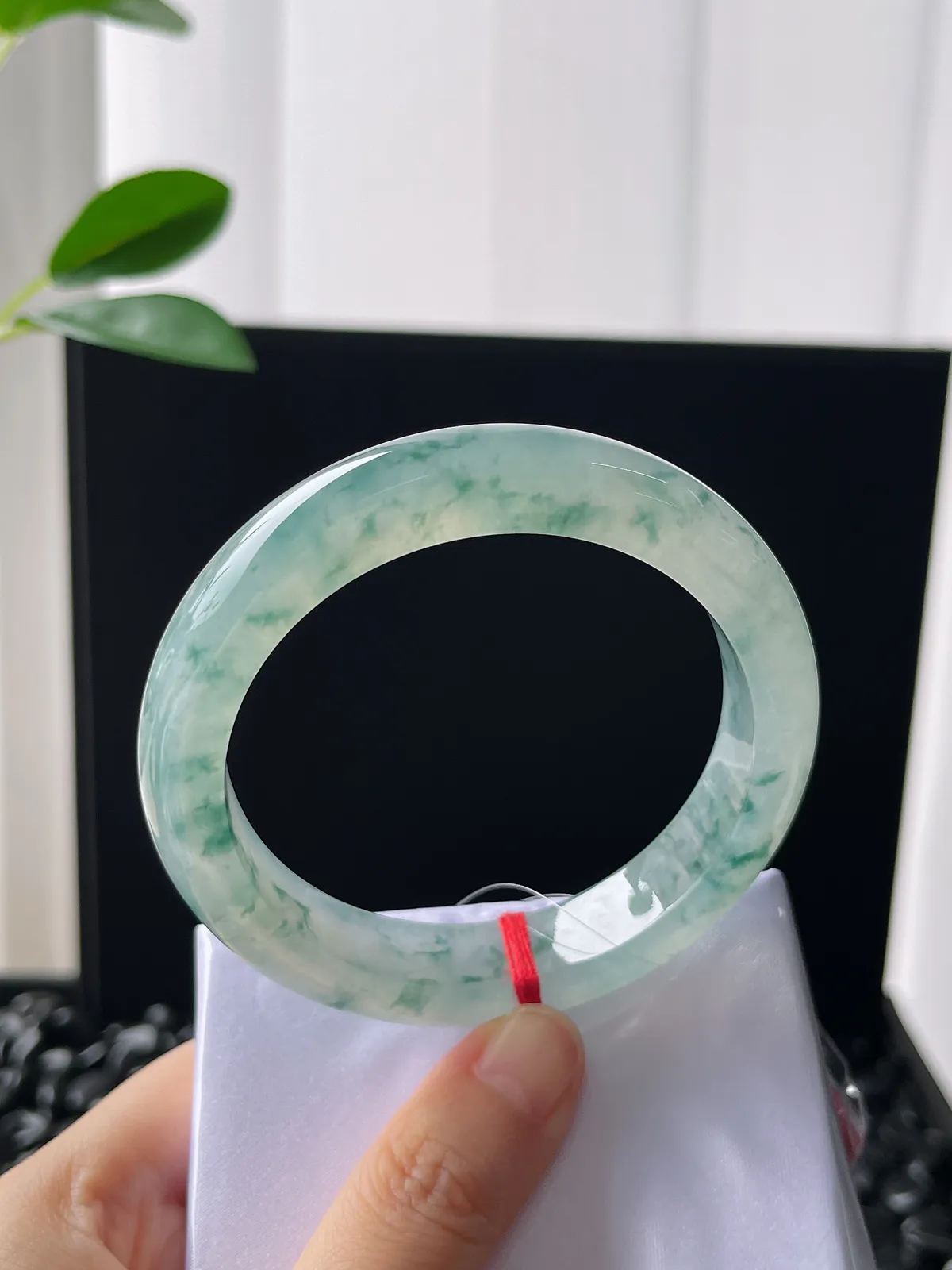 正圈58圈口，翡翠冰飘花正圈