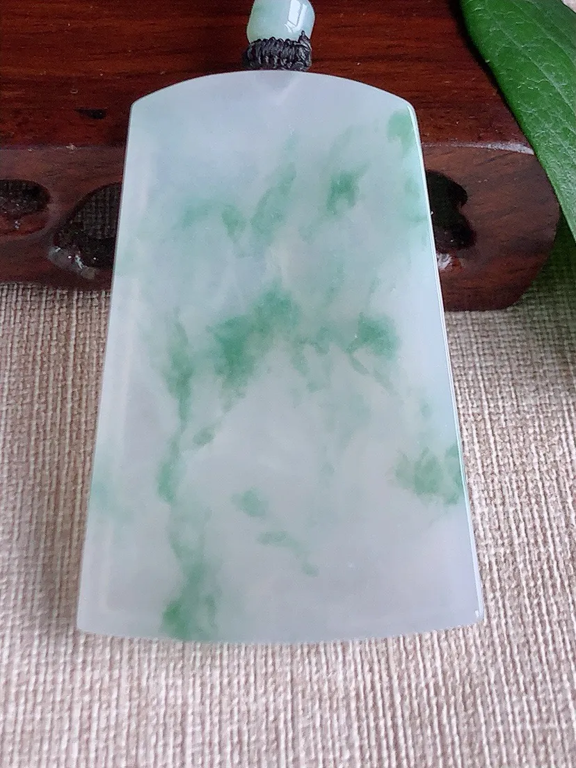 a货翡翠老坑冰种飘花普贤菩萨吊坠 尺寸57×37.8×4.6mm 重量30.00g 0603