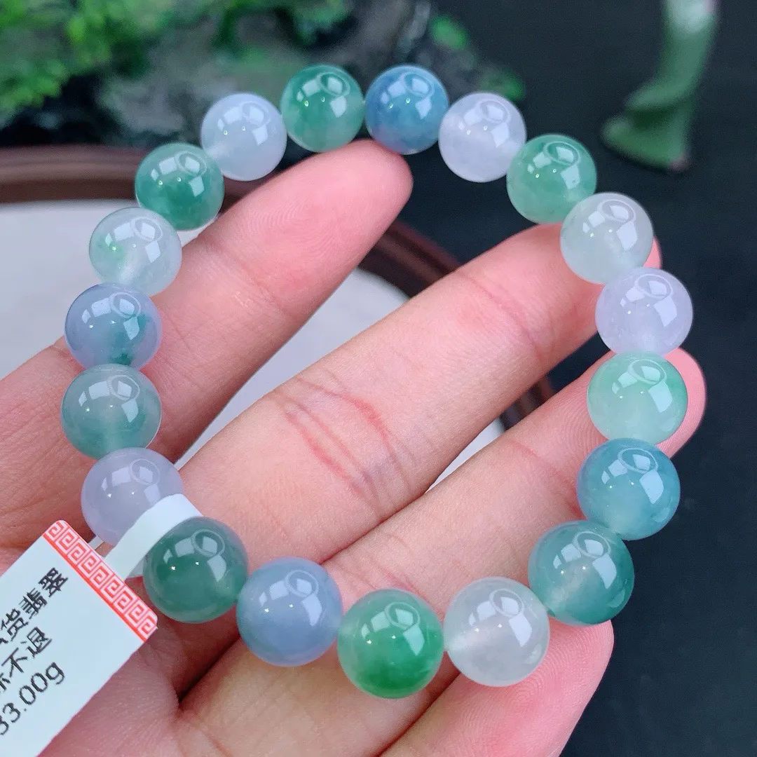 缅甸天然A货冰种多宝圆珠手串
尺寸10mm   重33.00g