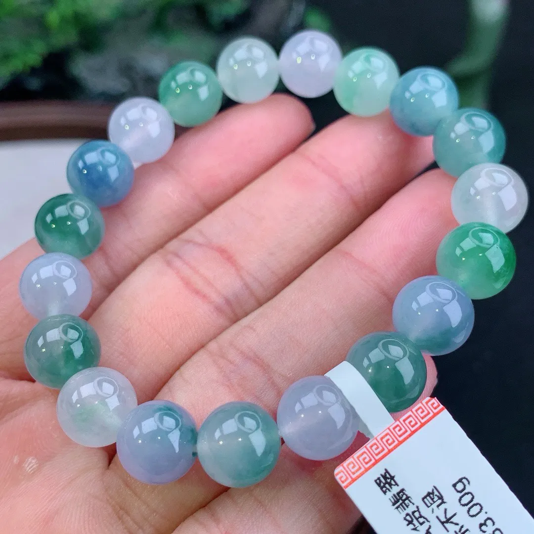 缅甸天然A货冰种多宝圆珠手串
尺寸10mm   重33.00g