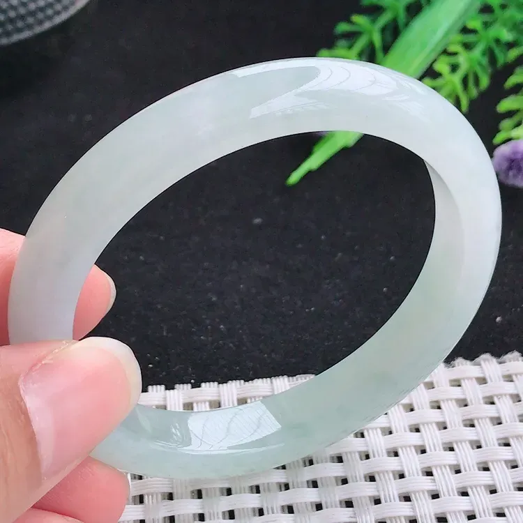 自然光53圈口老坑冰胶果冻冰晴贵妃手镯翡翠玉镯尺寸53/47.5/10.2/7.3