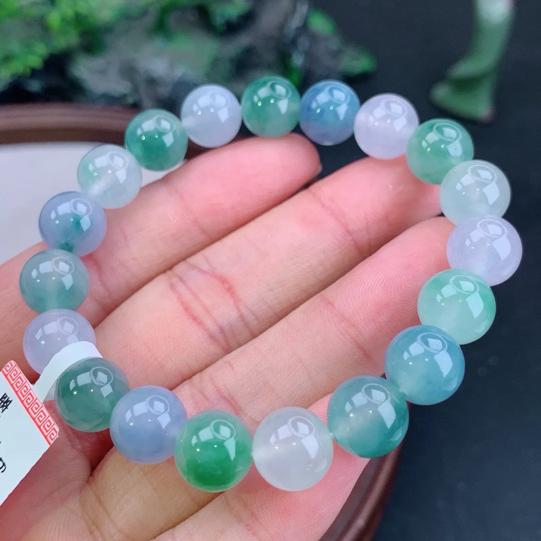 缅甸天然A货冰种多宝圆珠手串
尺寸10mm   重33.00g