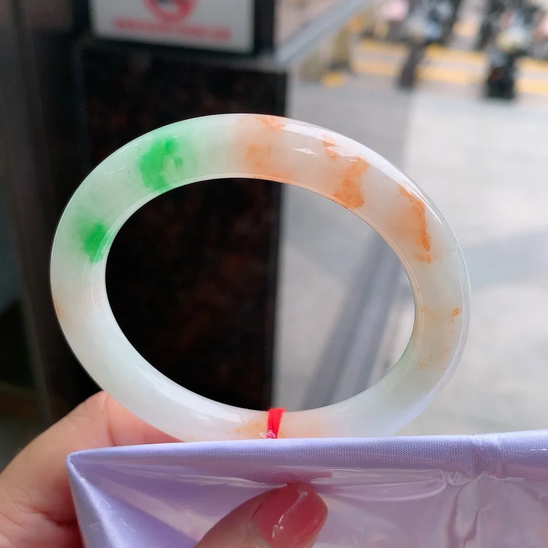 圆条黄加绿 无瑕 尺寸:53.8/9 超值