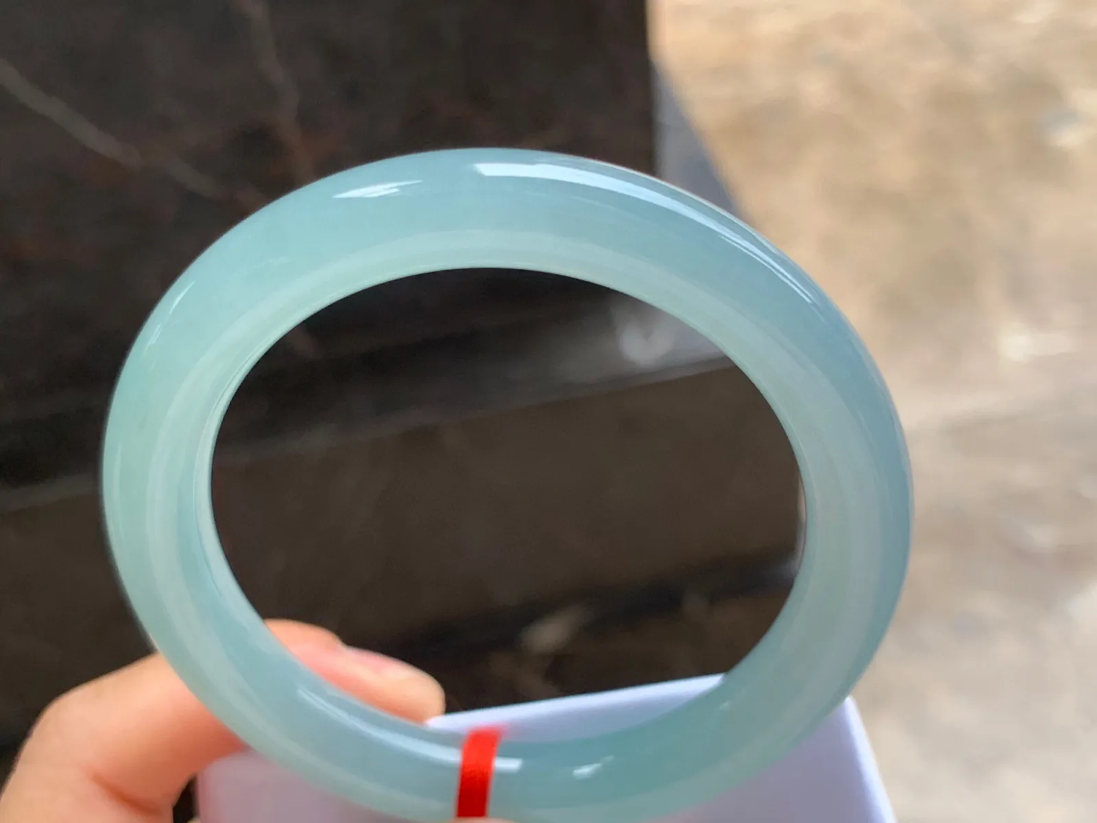 57-10mm
冰种晴水圆条手镯 水润光泽