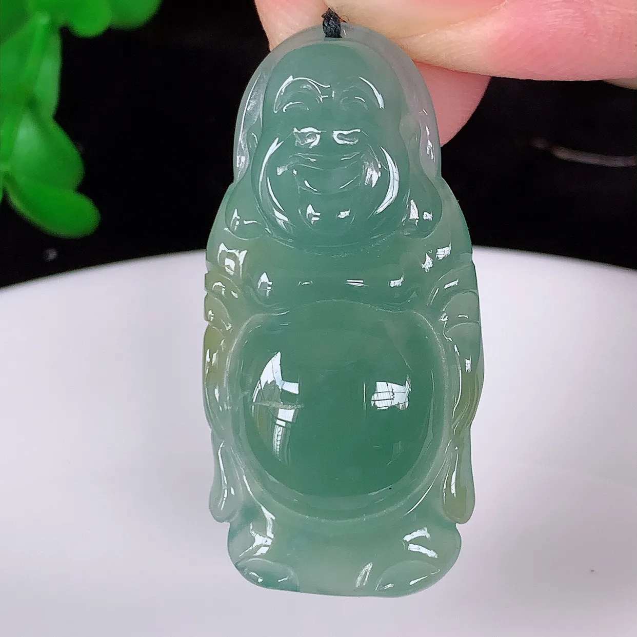 自然光实拍 冰胶满色佛公翡翠吊坠 水足丰盈 盈满欢喜 配戴送礼佳品！#331.3尺35*17*5.5mm