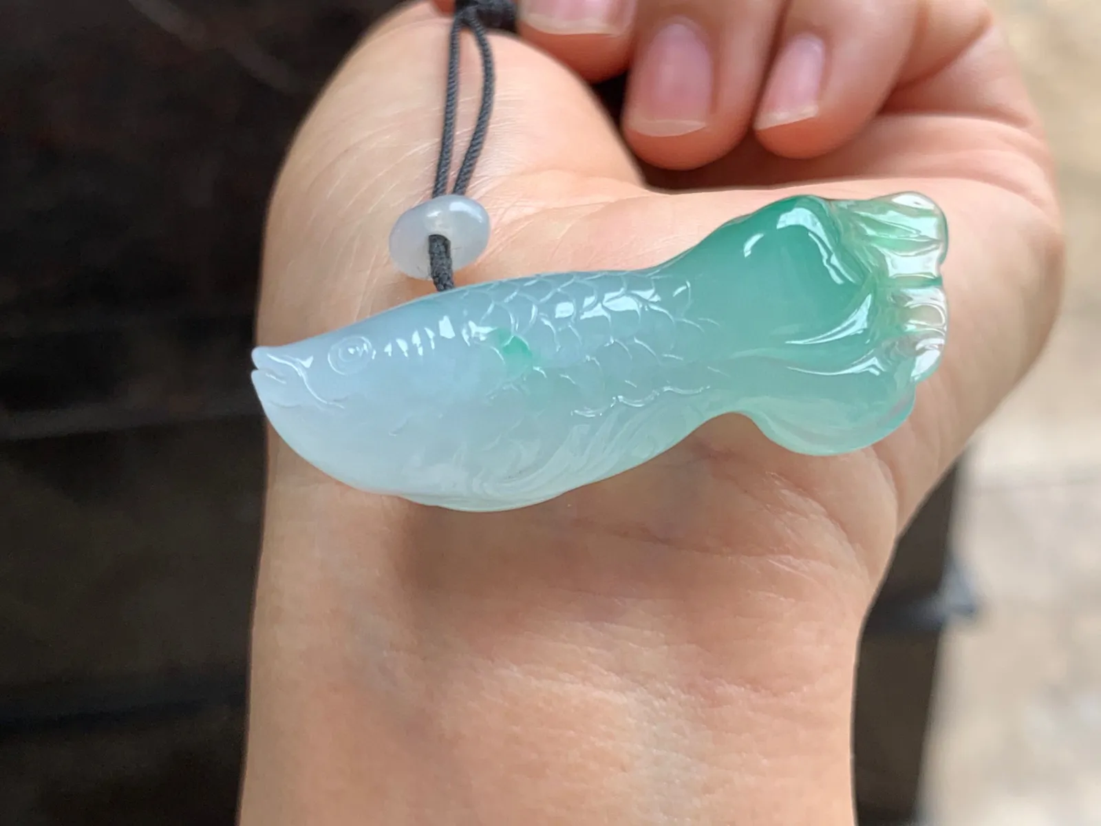 冰种晴水小鱼 温润细腻 精美灵动