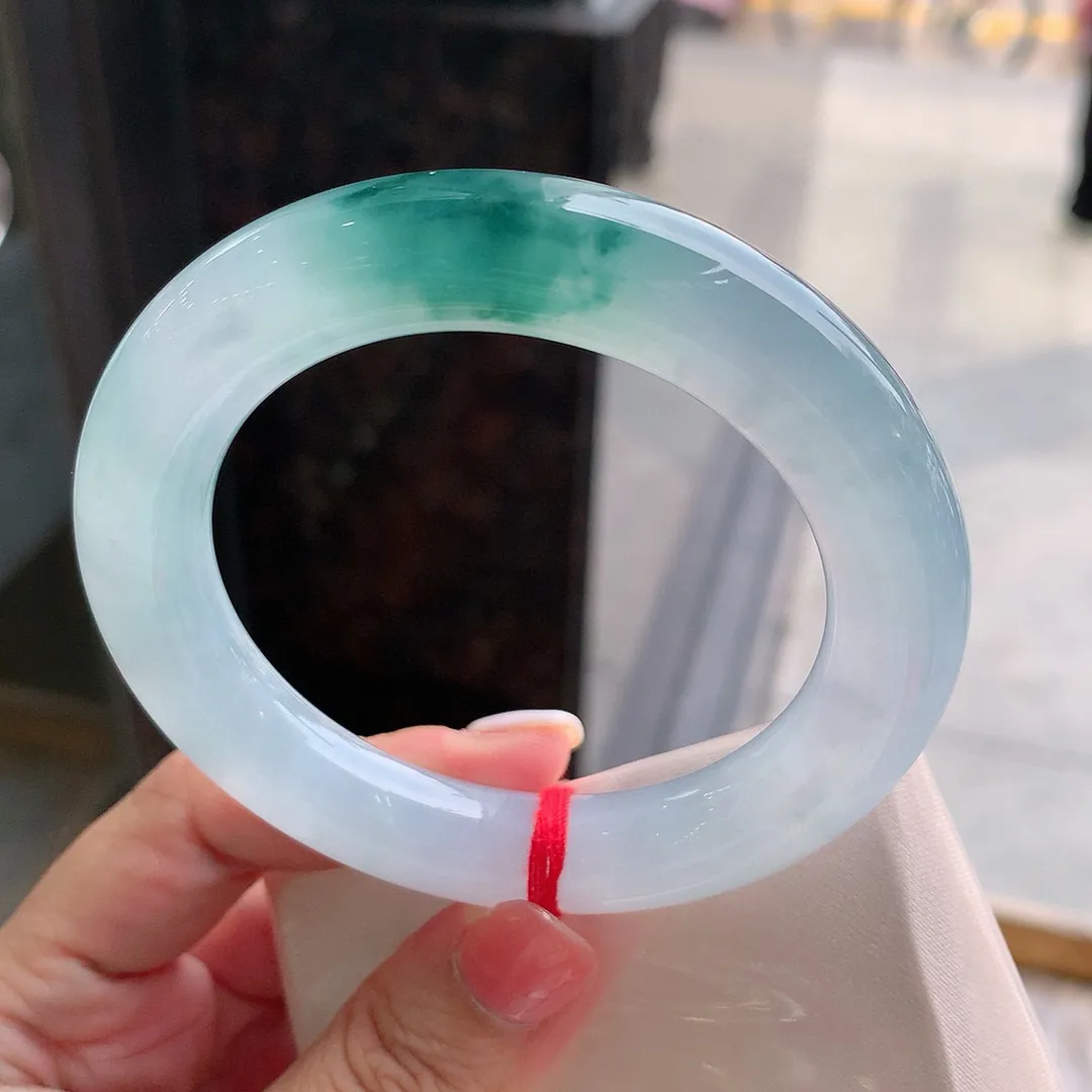 圆条冰玻飘花 无瑕 尺寸:56.5/11.9花美 种水好️️