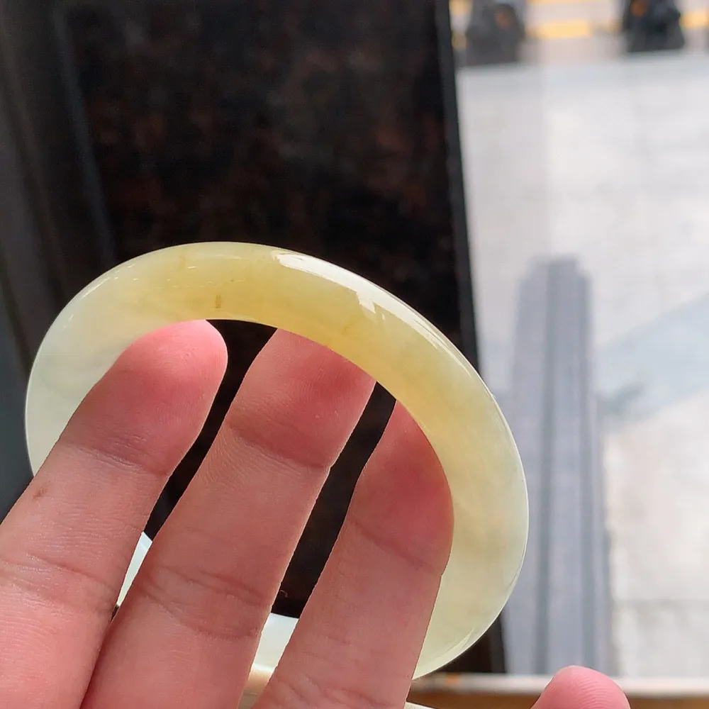 圆条高冰黄翡 无瑕 尺寸:54.3/9.8 超值🥰🥰