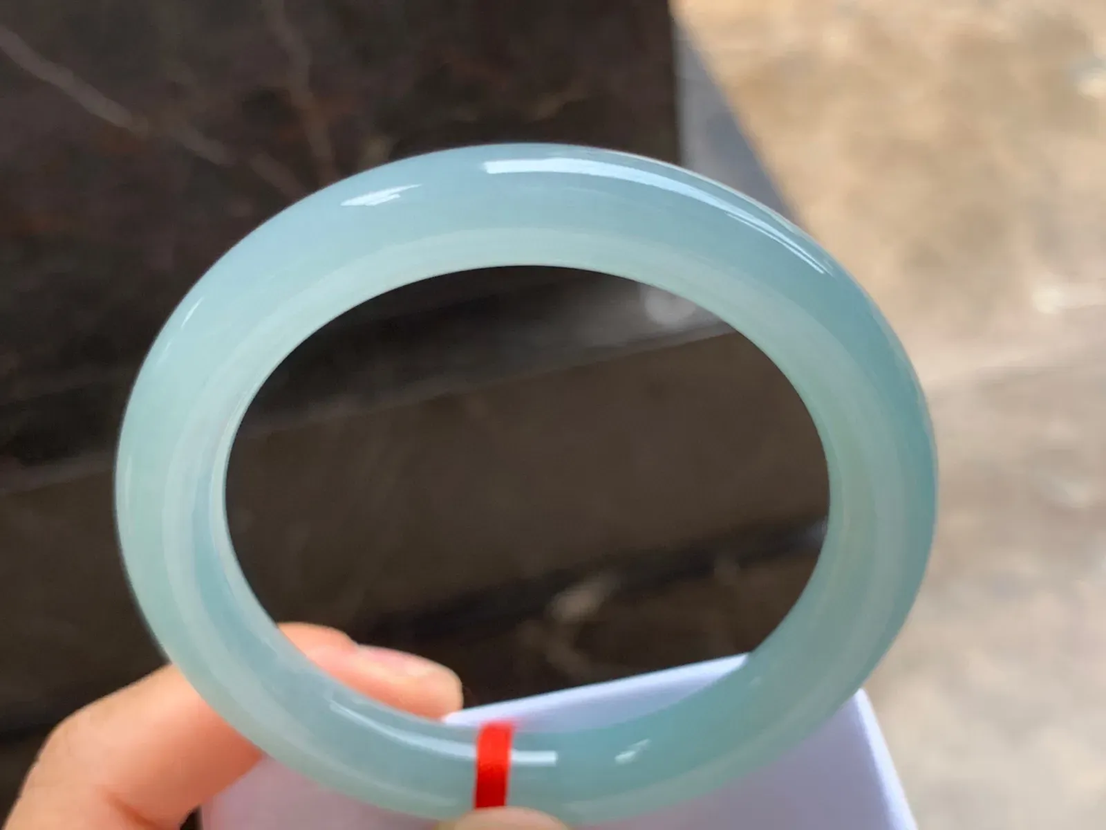57-10mm
冰种晴水圆条手镯 水润光泽