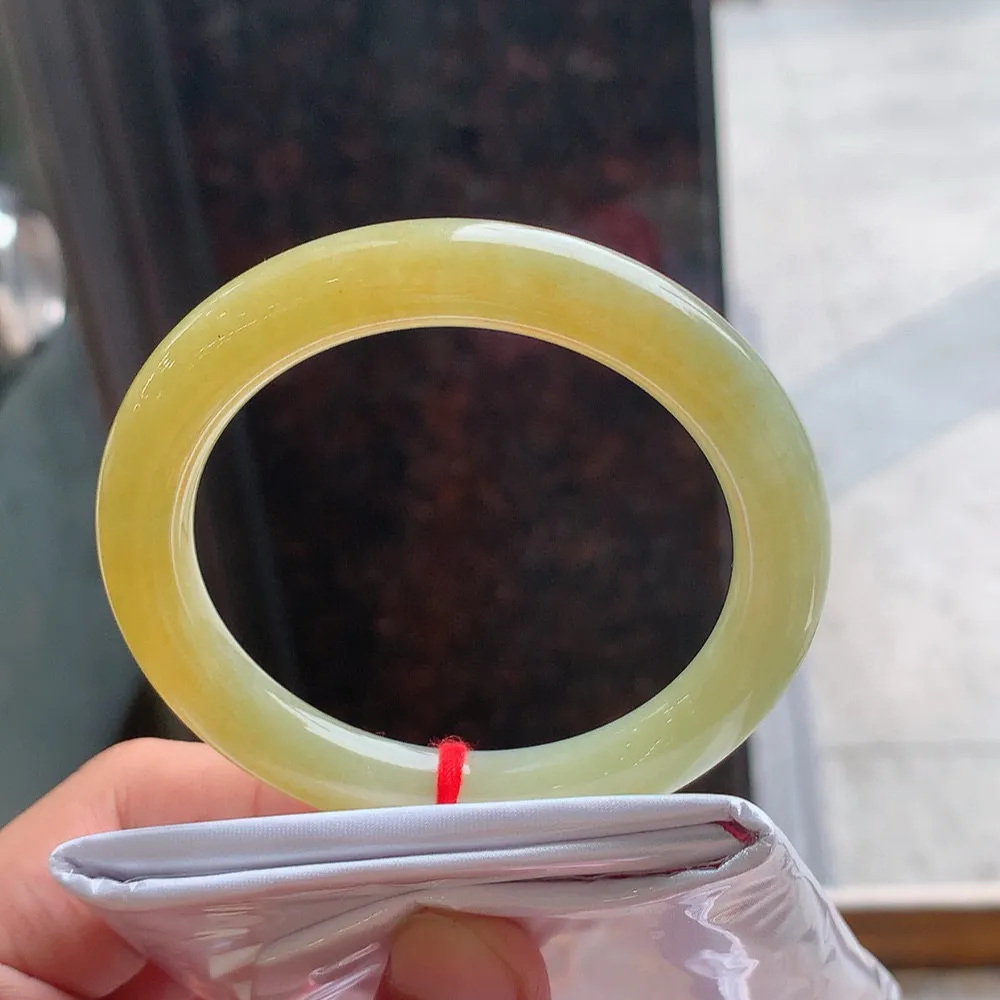 圆条冰黄翡 无瑕 尺寸:54.1/9.3 超值🥰🥰