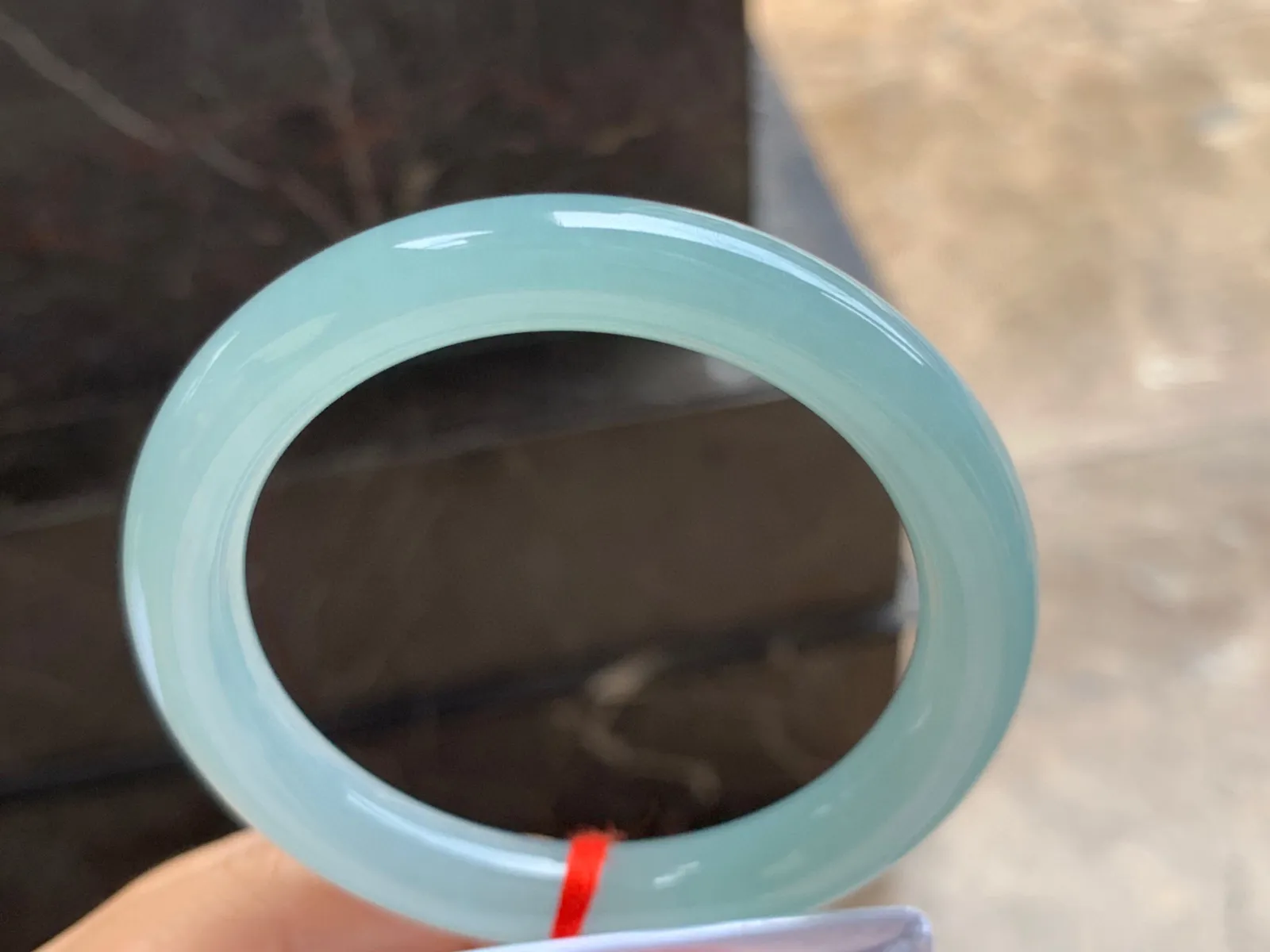 57-10mm
冰种晴水圆条手镯 水润光泽