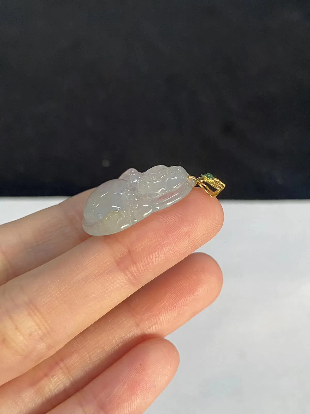 18k金翡翠冰种佛公