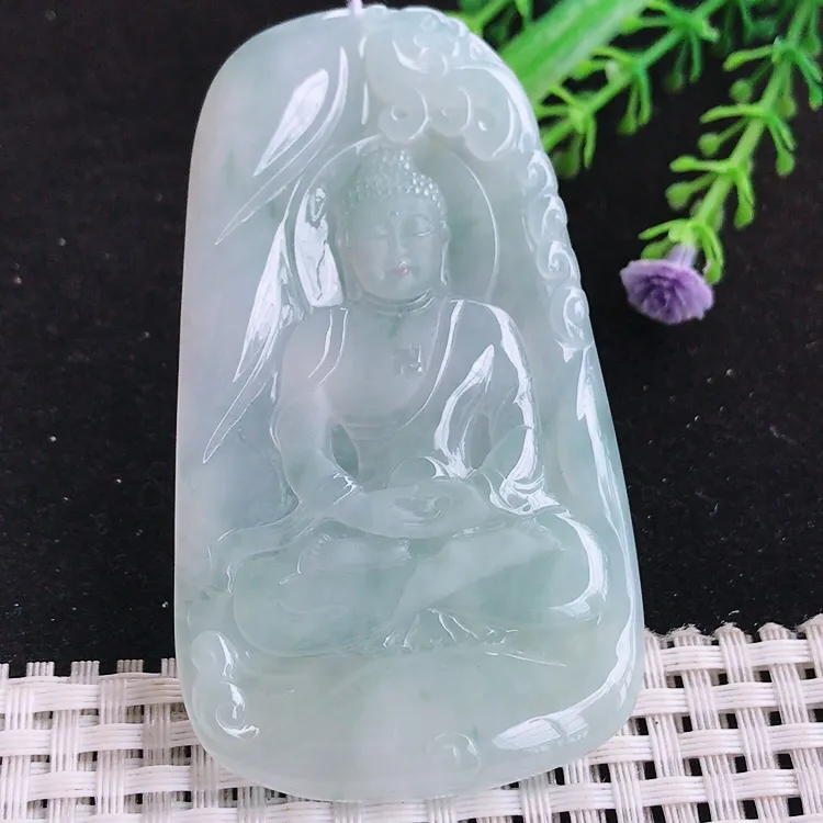 自然光72/41.8/5.2老坑冰胶果冻水灵大日如来佛吊坠玉挂件