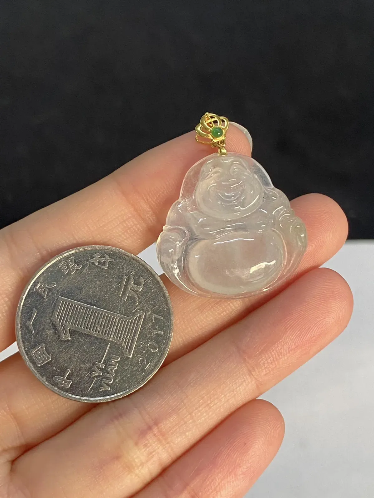 18k金翡翠冰种佛公