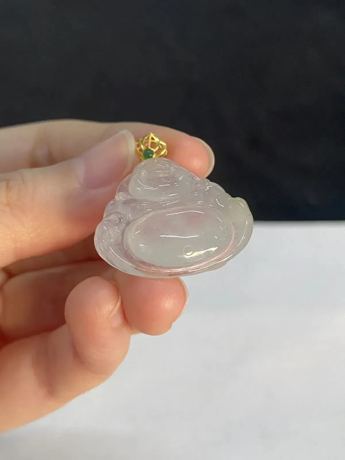 18k金翡翠冰种佛公