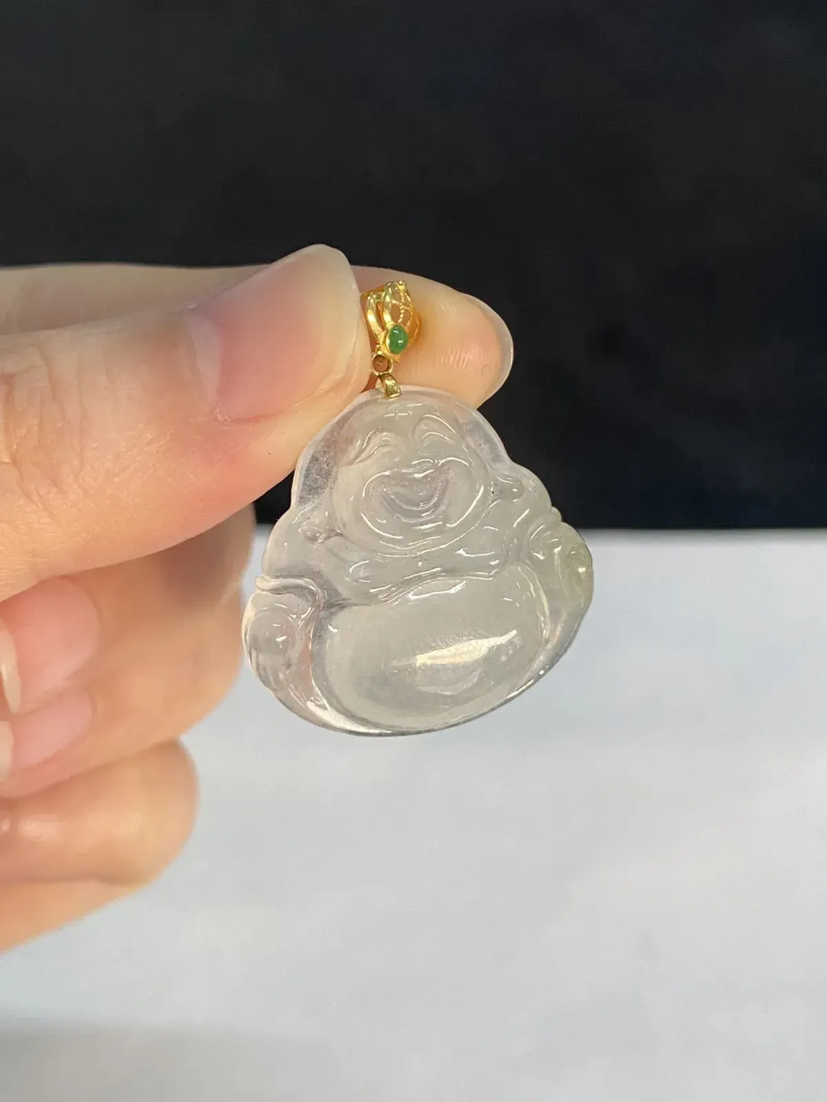 18k金翡翠冰种佛公