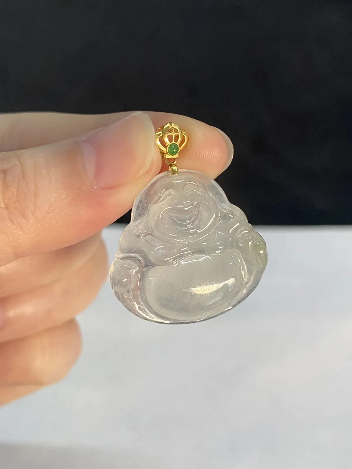 18k金翡翠冰种佛公