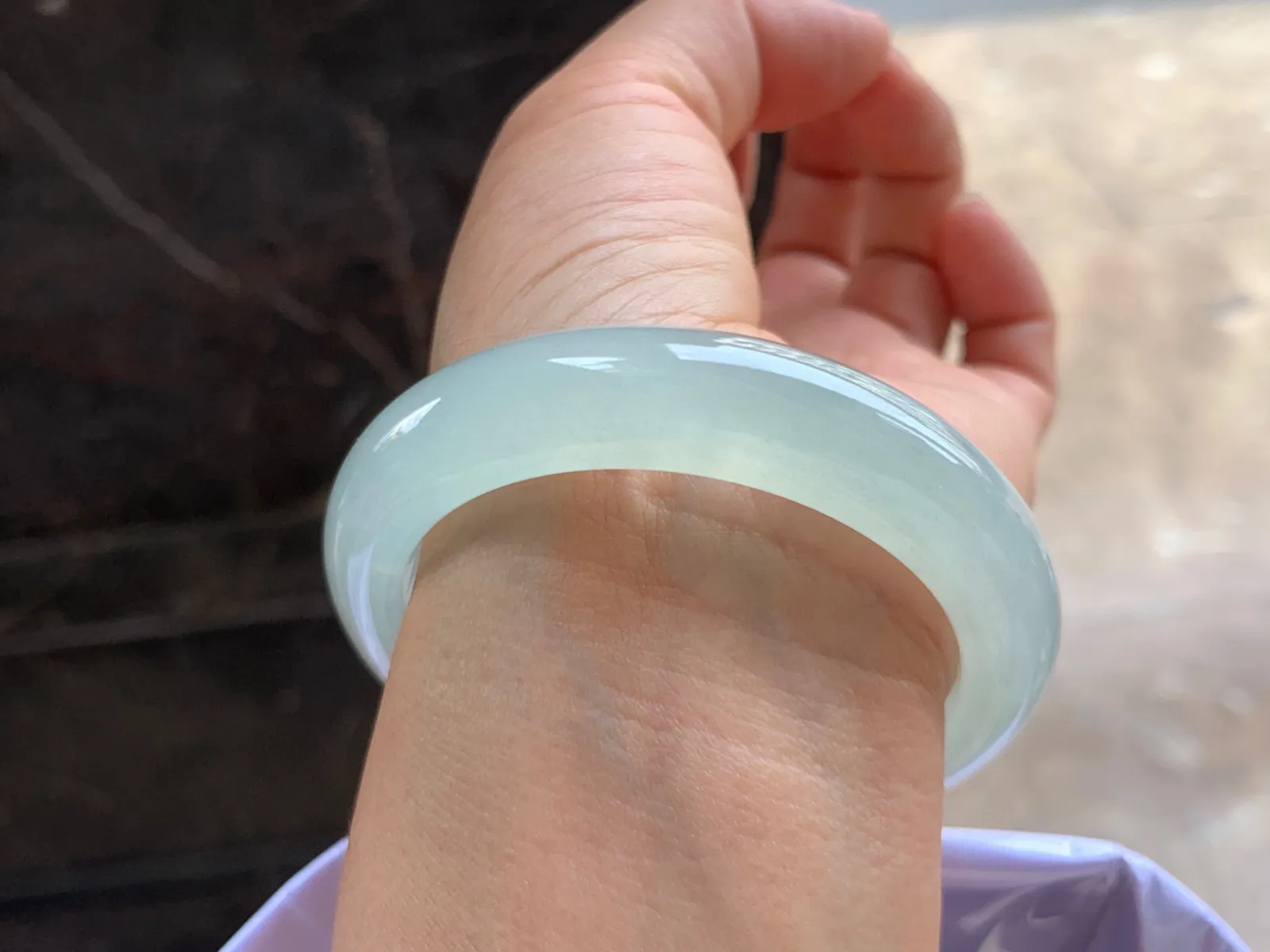 53.5-12.5-9mm
冰种晴底手镯 冰透胶润 纯净无暇