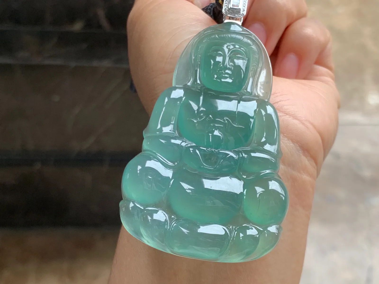 冰种晴水观音 油润的料子 胶感满满 品相端庄 大气