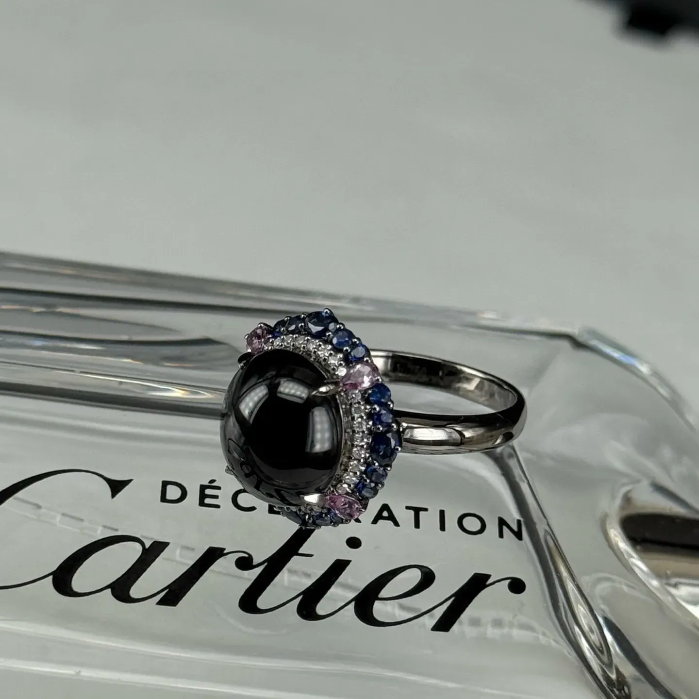 精品18k墨翠女戒 重金豪镶 打灯通透 油性十足 尺寸11.9