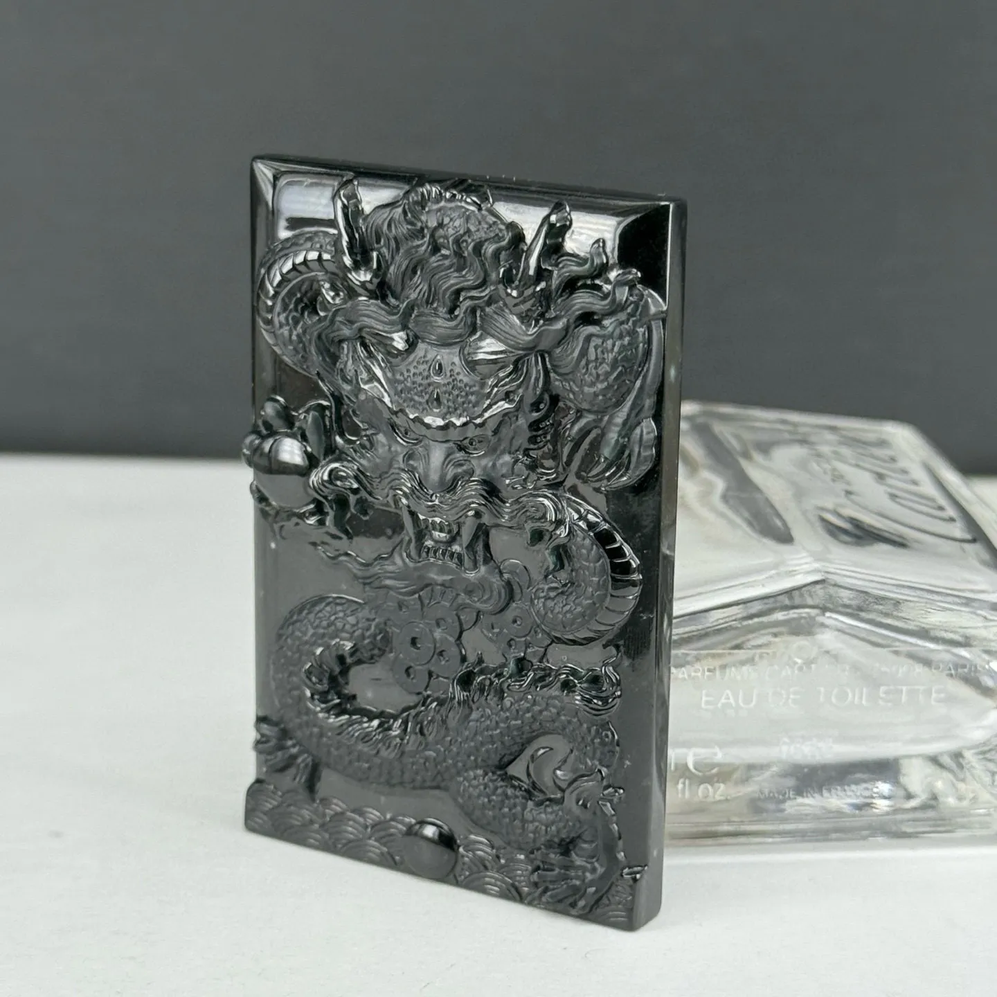 精品墨翠龙牌 种好色正 黑度极好 厚桩大气 尺寸64.3