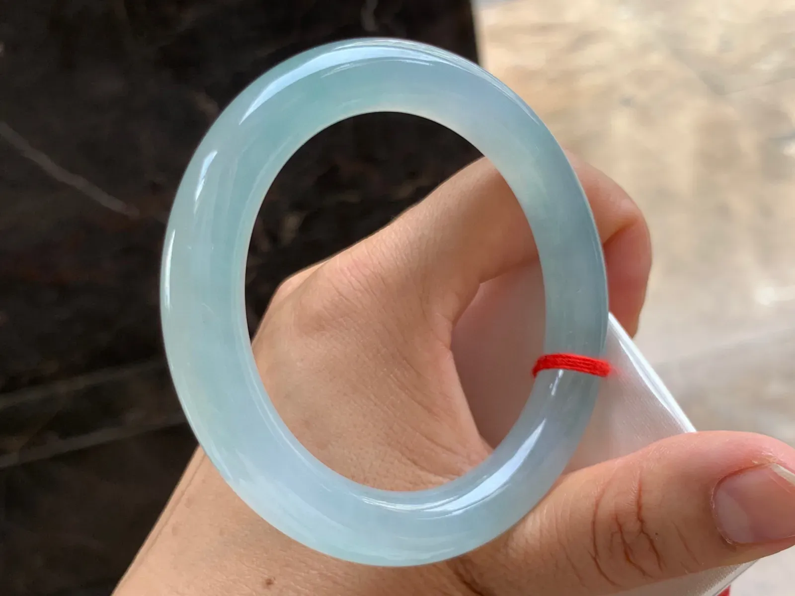 55-10mm
冰种晴水圆条手镯 冰透清新