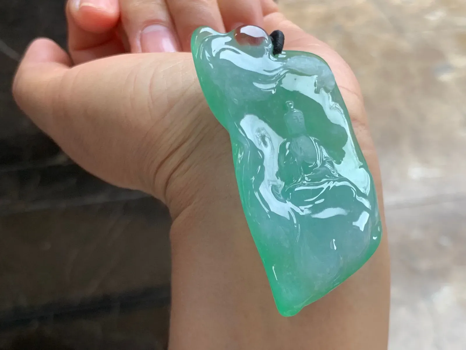 冰种晴绿意境观音 保留天然原始韵味 意境深远