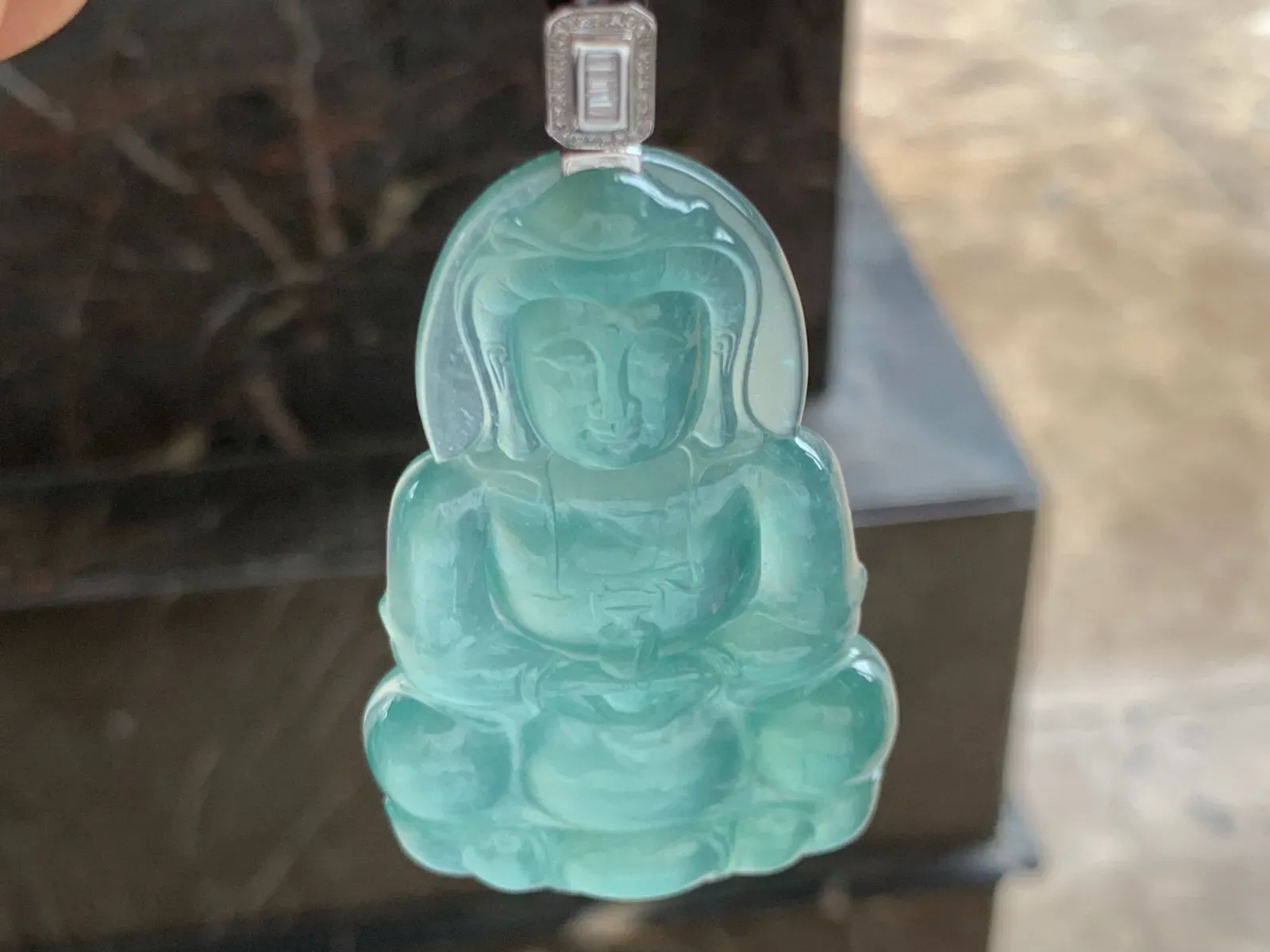 冰种晴水观音 油润的料子 胶感满满 品相端庄 大气
