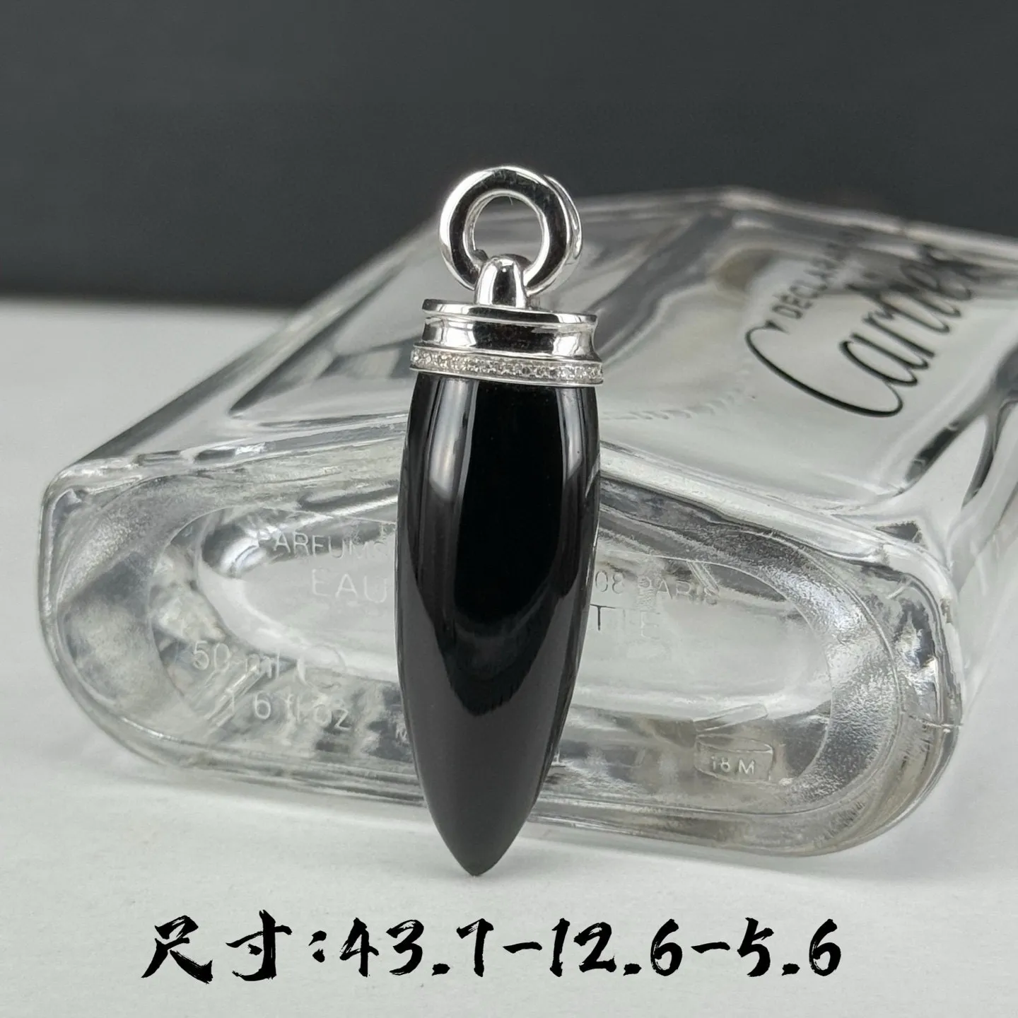 精品18k墨翠子弹头吊坠 时尚潮流 简约百搭 尺寸43.7