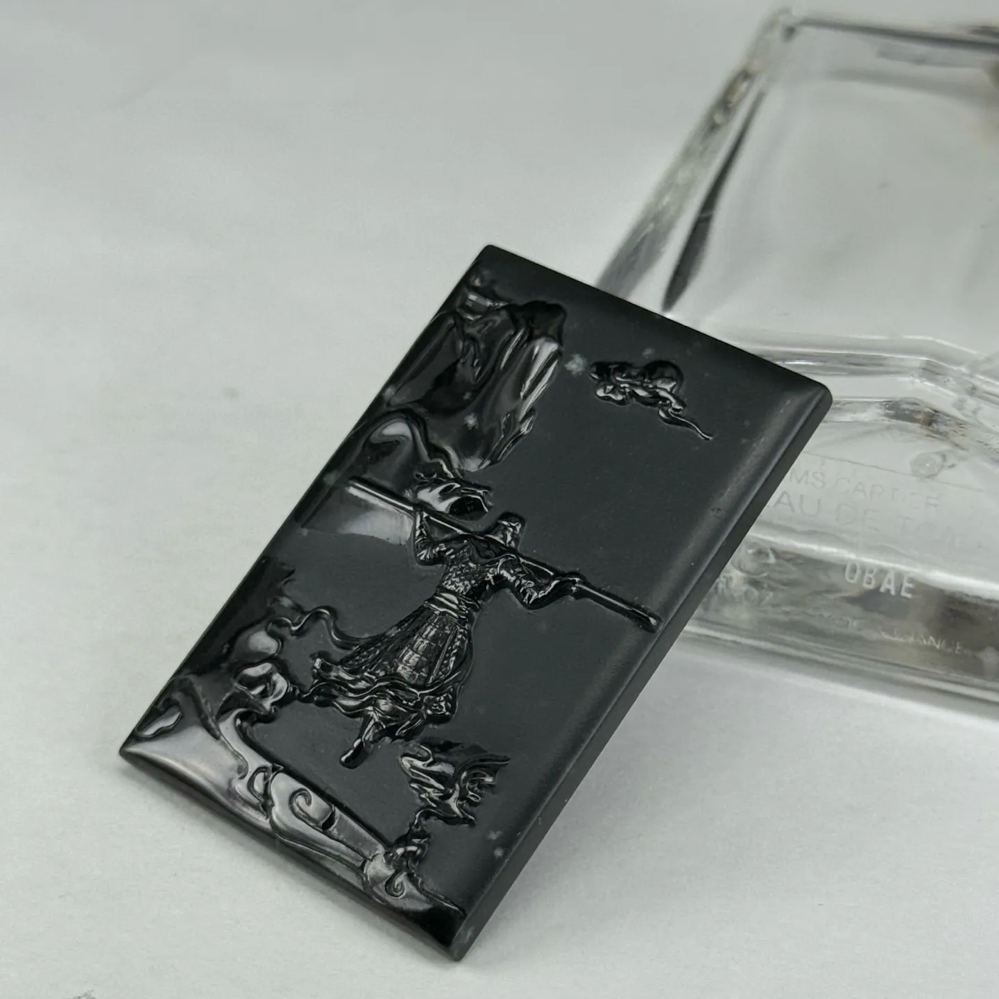 精品墨翠雪花棉挂件 大圣归来 种好色正 打灯通透 油性十足 尺寸48