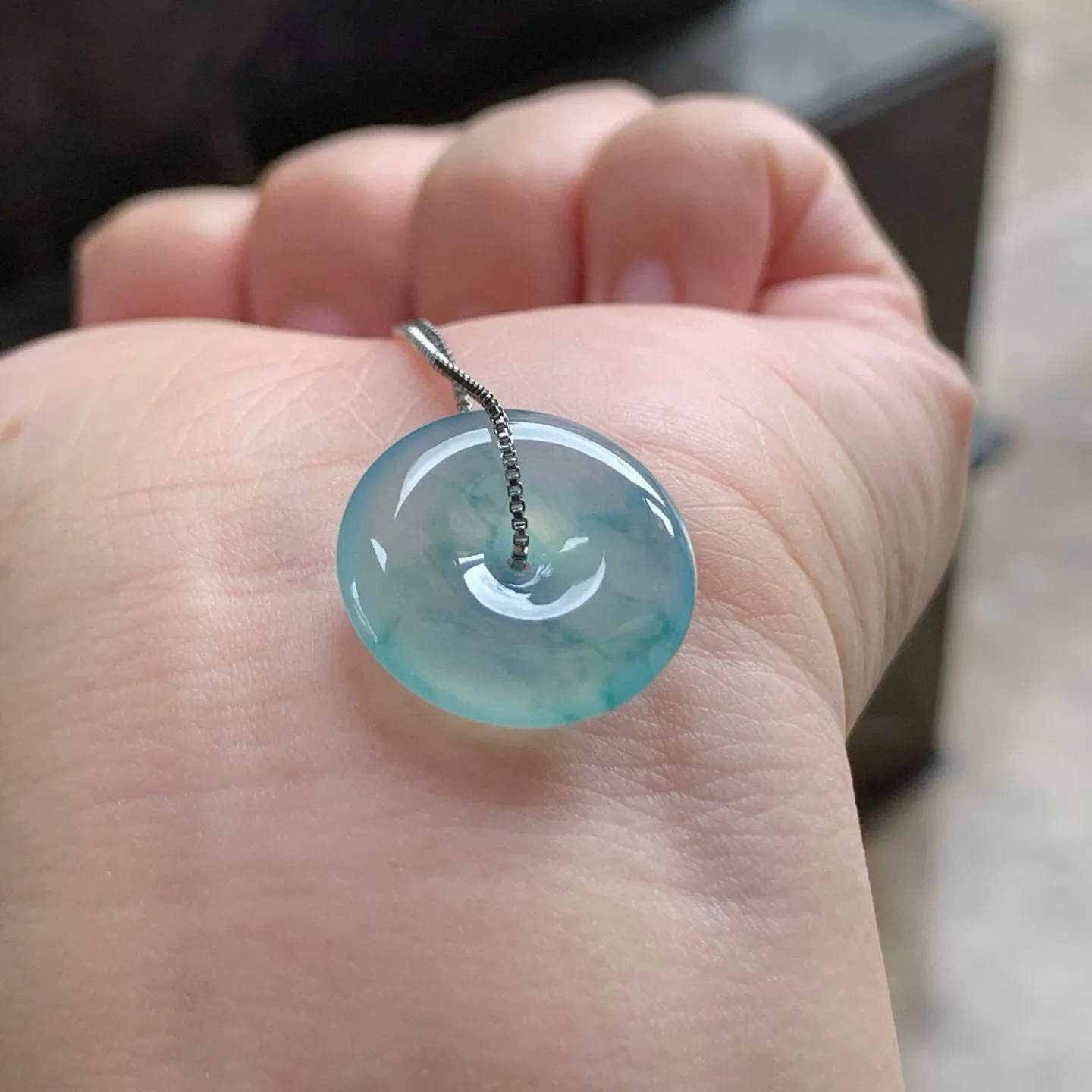 冰种飘花平安扣
 平安顺遂～