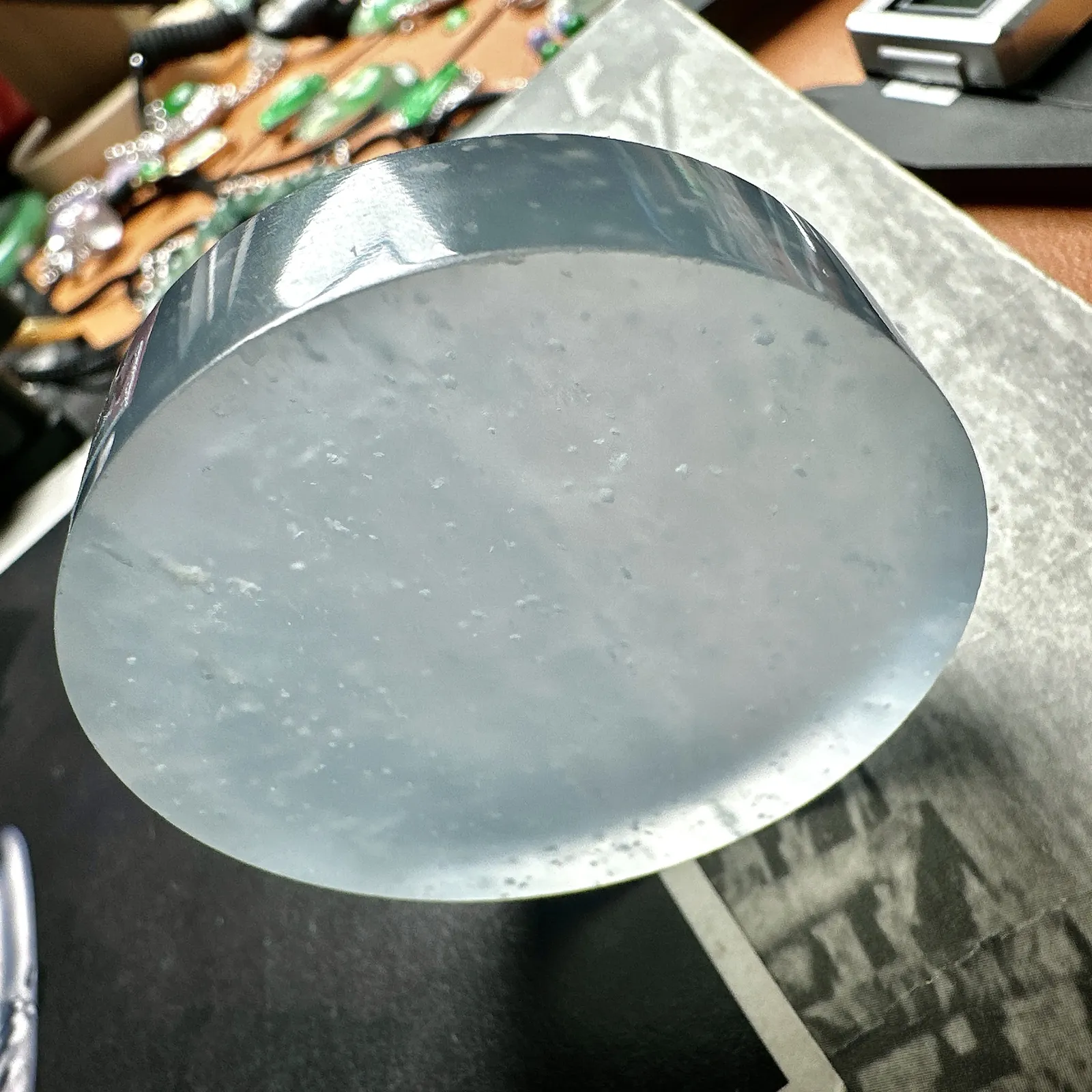【雪花棉】玻璃种飘雪花棉大手镯心，冰感十足，通透闪亮，老坑料，难得一见的高品质手镯心。