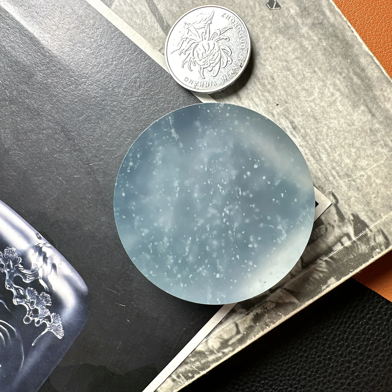【雪花棉】玻璃种飘雪花棉大手镯心，冰感十足，通透闪亮，老坑料，难得一见的高品质手镯心。