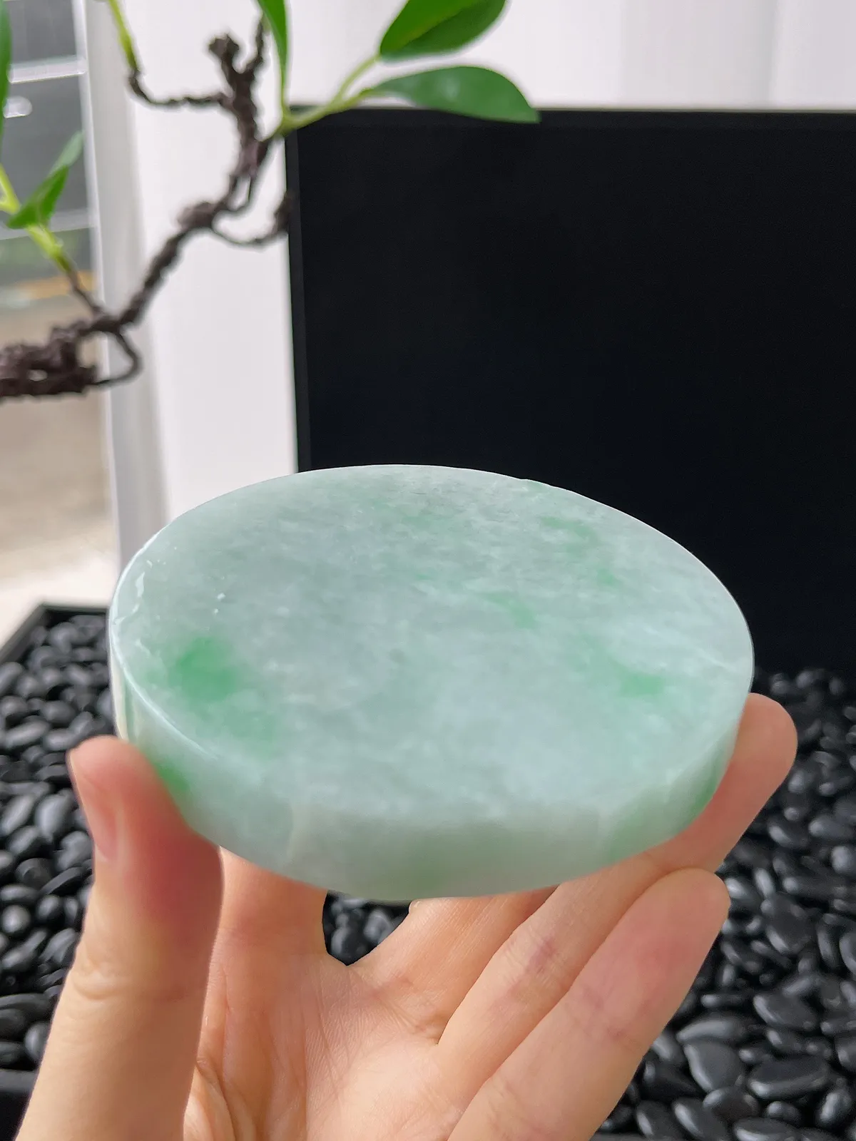 翡翠飘绿镯饼，⭕️正圈最大做59，圆条最大做55