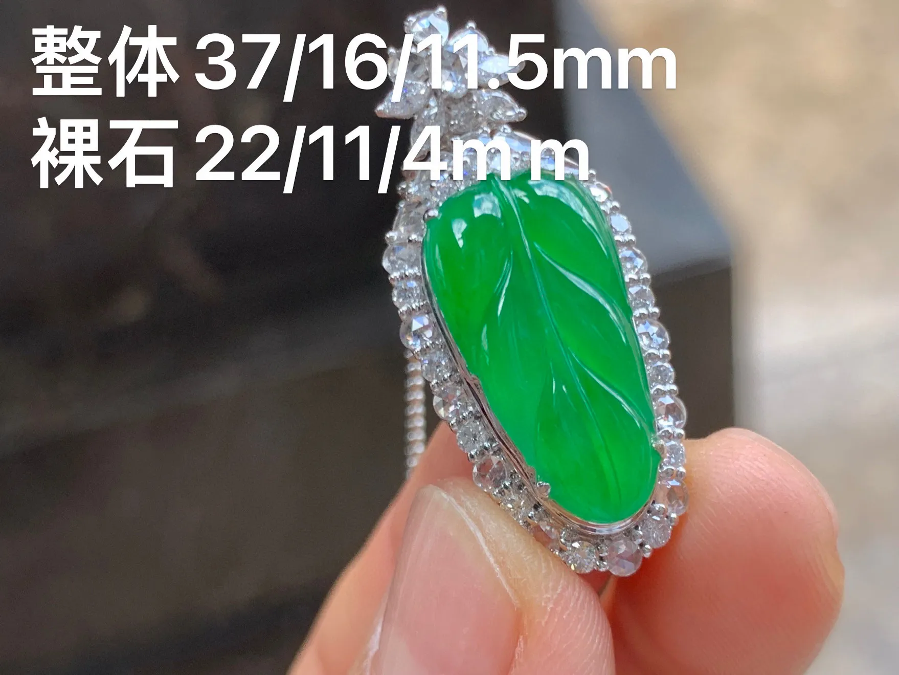 冰阳绿叶子 金枝玉叶 18K金镶嵌 种水色俱佳