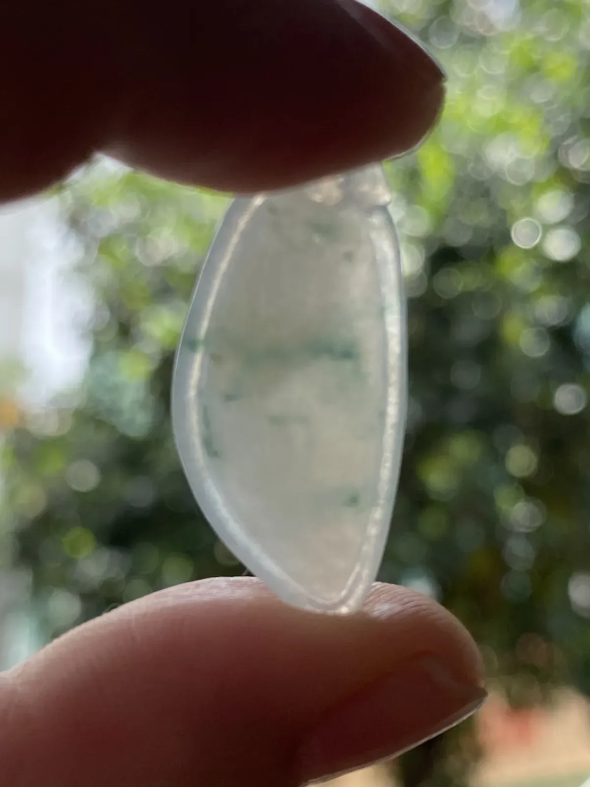 推荐【冰飘花福瓜】飘蓝绿花，上身超优雅，无纹裂，水润冰透，细腻，厚装饱满，品相佳～～