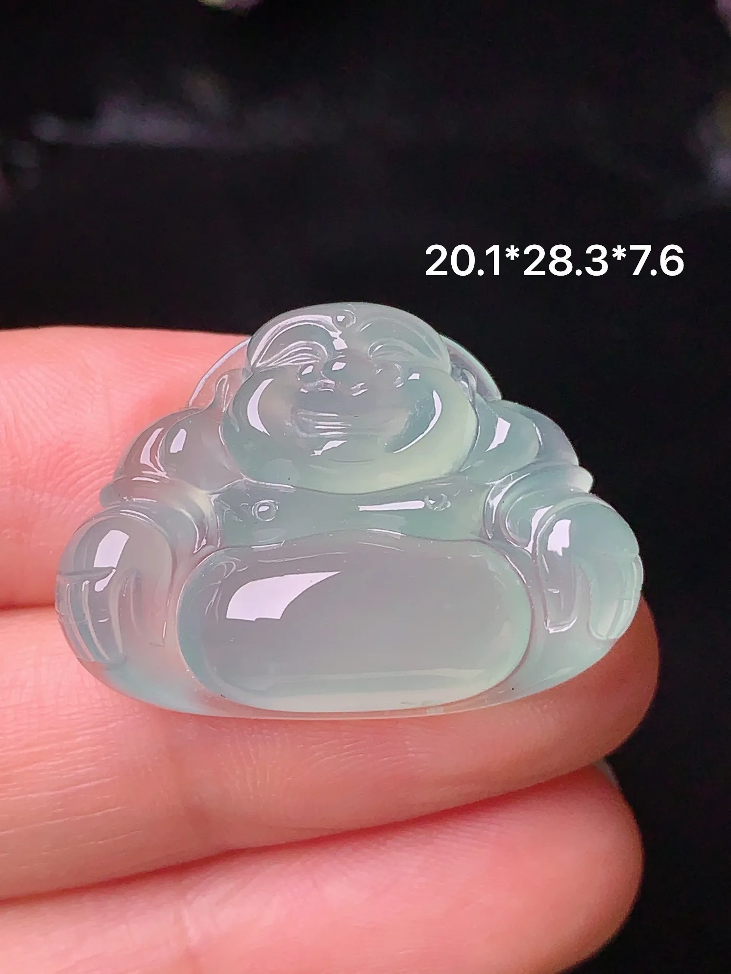冰种佛公吊坠 玉质细腻 水润亮眼  整体尺寸20.1*28.3*7.6