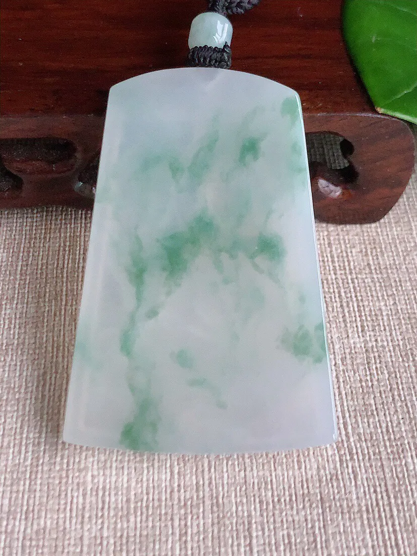 a货翡翠老坑冰种飘花普贤菩萨吊坠 尺寸56.6×37.8×4.8mm 重量30.00g 0614