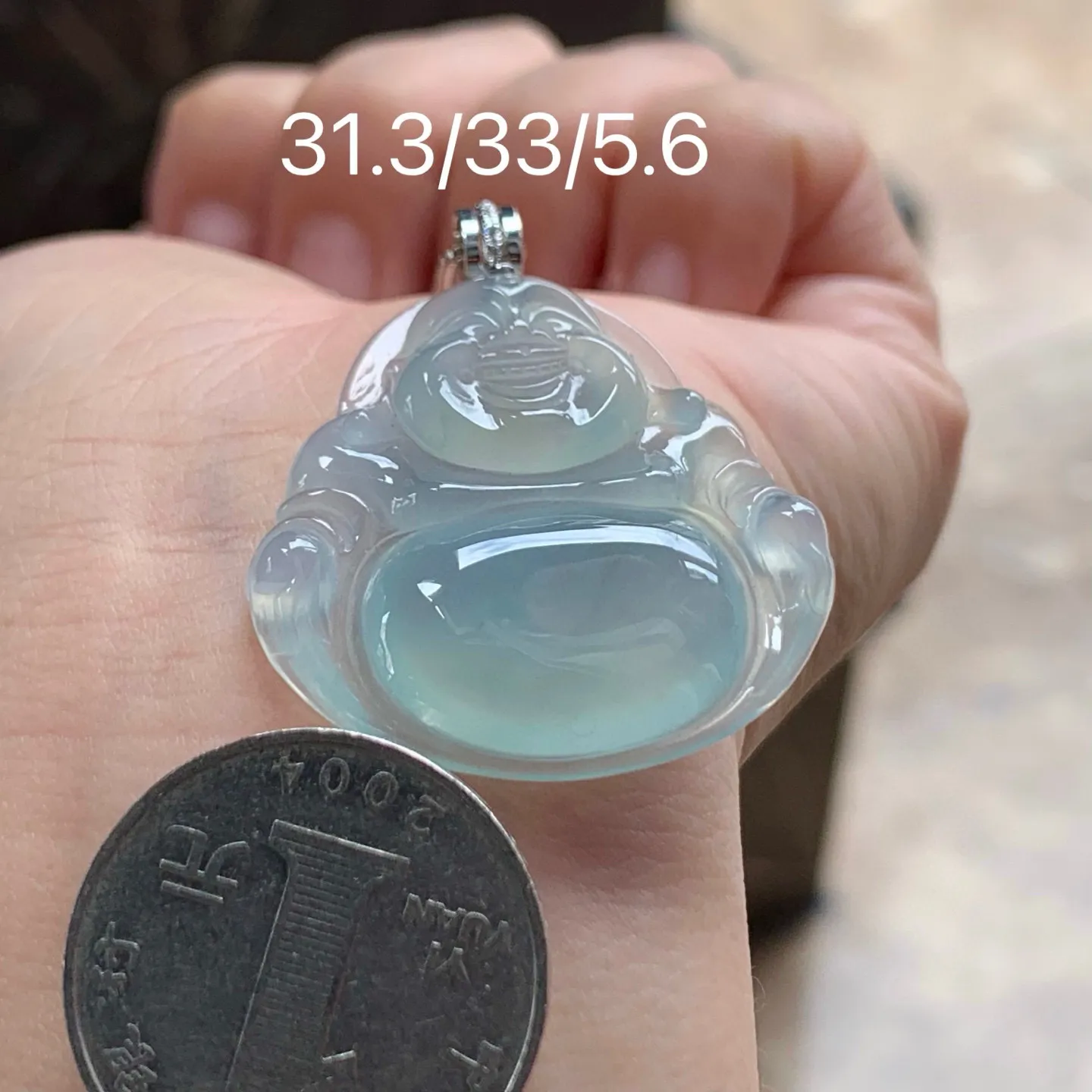 冰种坐佛
清爽 金扣