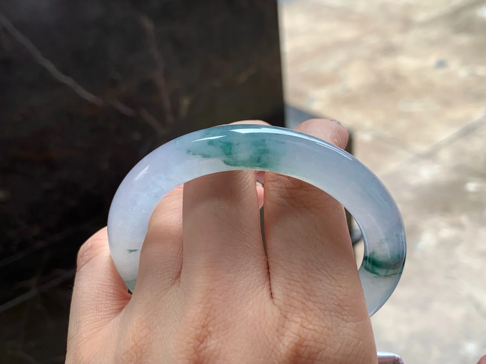 冰种飘花福镯
种好水足 54.5/10mm