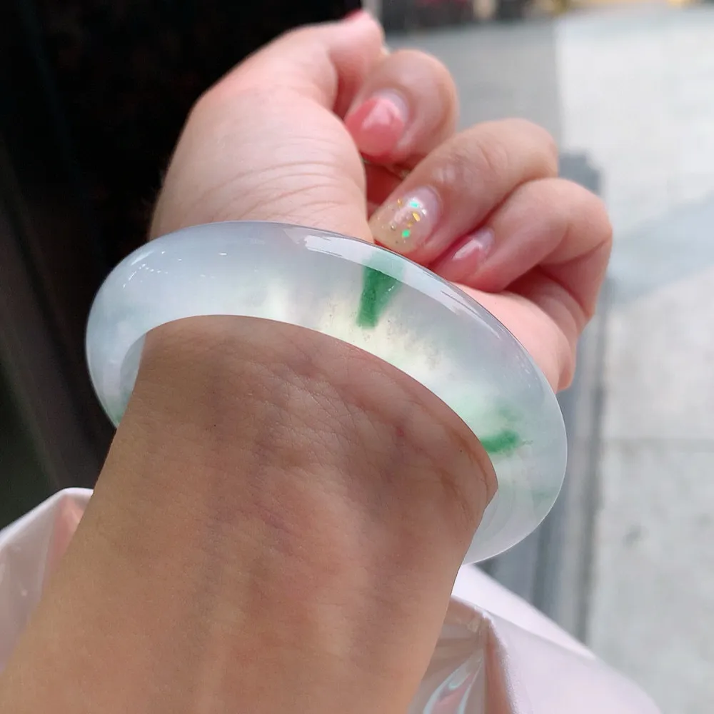 正圈冰玻飘花 无瑕 尺寸:56.2/13.5/8 种水好 高品质️️