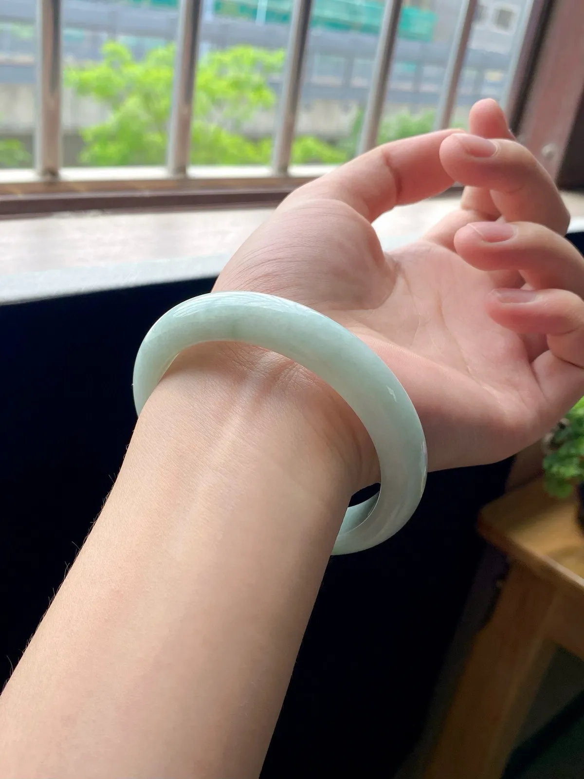 果绿正圈，圈口60.7-12.5-8.8