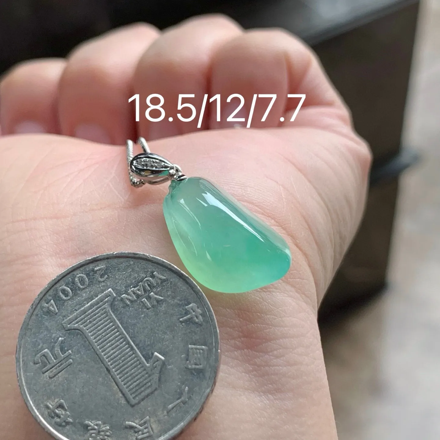 冰种甜绿福瓜
干净清爽 金扣