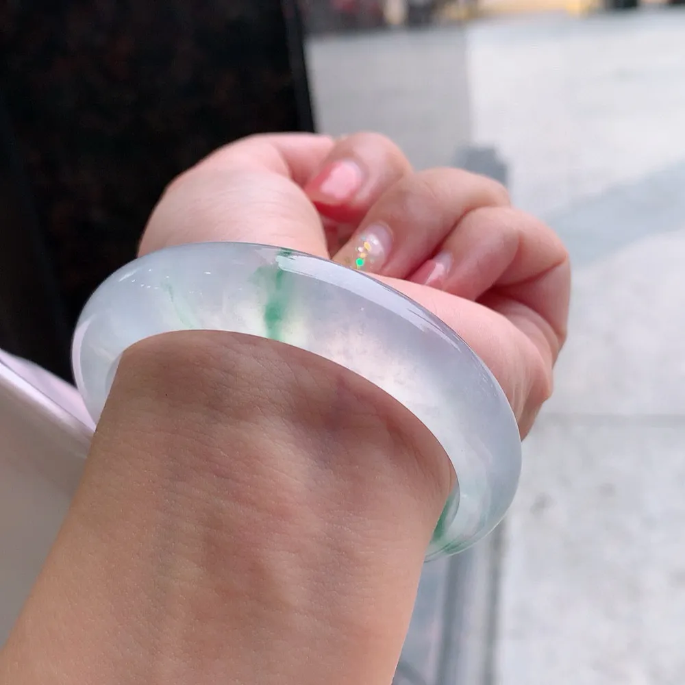 正圈冰玻飘花 无瑕 尺寸:56.2/13.5/8 种水好 高品质️️